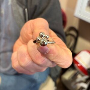 Calvin Klein Collection Silver Beaded Ring